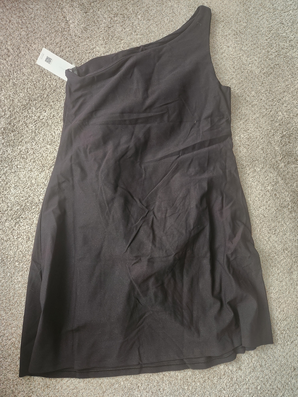 SPANX One-Shoulder Black Asymmetrical  Dress Nwt M - Picture 4 of 4